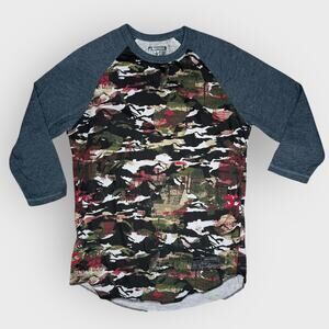 Converse x Futura Placeholder 1 Tee Small Black Camo Raglan SleeveStreetwear